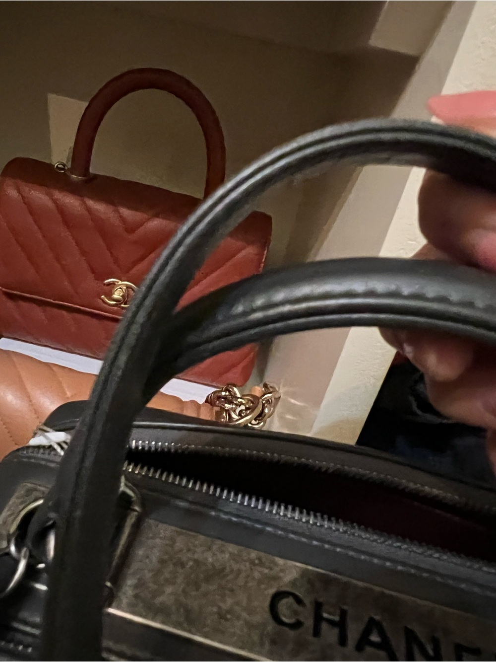 Chanel Trendy Bowling Leather Top-Handle Shoulder Bag - Picture 15 of 16